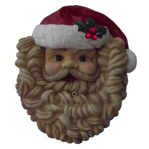 Vintage Christmas Santa Claus Face Motion Activated Talking Musical 1991 Telco